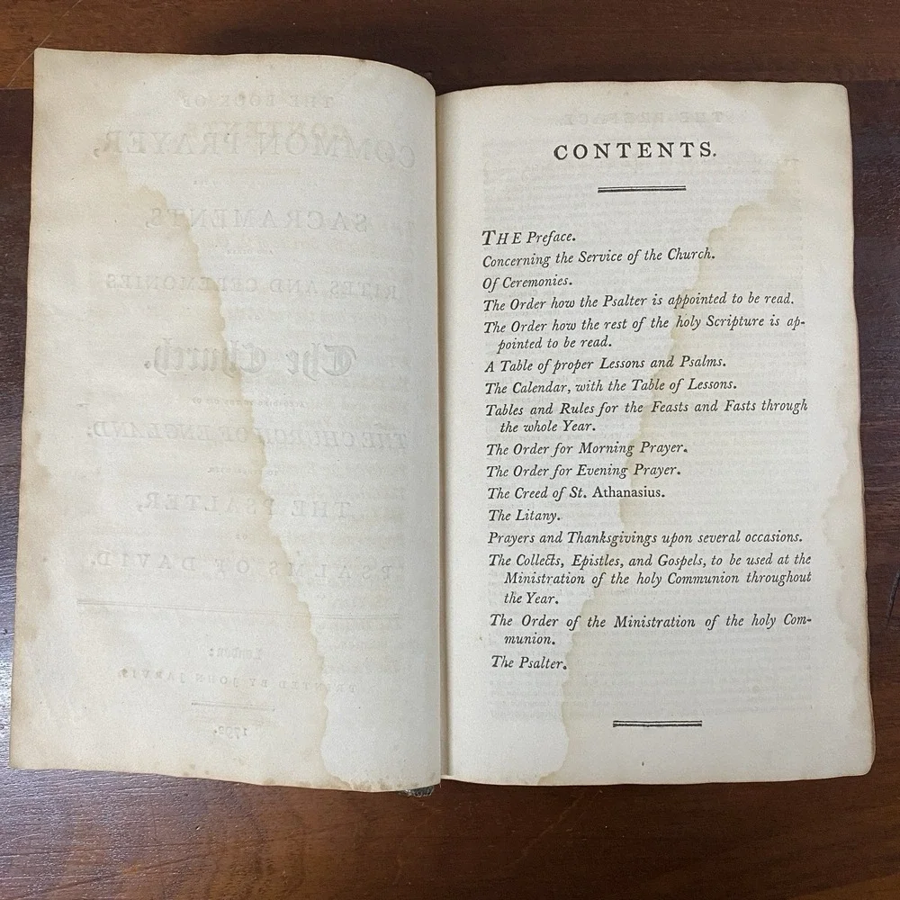 The Book of Common Prayer The Church of England Printed John Jarvis 1792 Marbled